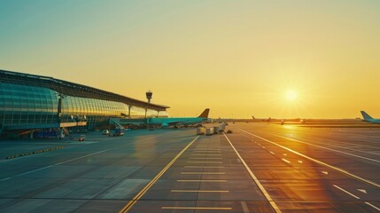 Poster - Imagine the innovation of a sustainable airport, where green technologies and eco-friendly practices minimize environmental impact.