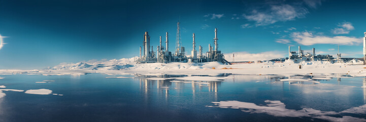 factory ice desert cold landscape industry water