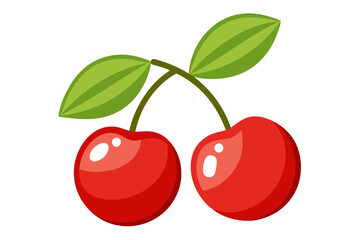 Canvas Print - cherry with leaf