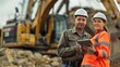 © Denny - Construction Workers Reviewing Plans with a Tablet