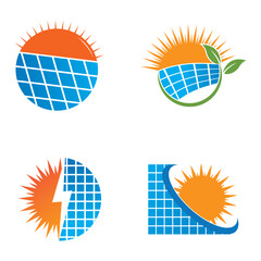 Wall Mural - Solar panel energy electric logo design