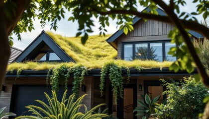 Canvas Print - Green Roof House.