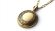 © Kopgz-41 - 3D Watercolor Gold Locket with Bold Outlines - Isolated Clip Art