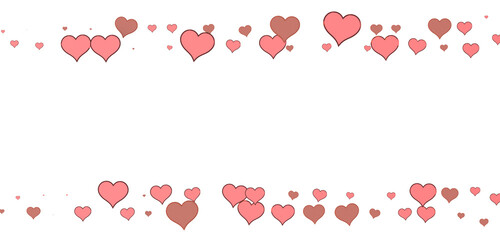 Poster - hearts isolated on transparent background. Valentine’s day design.