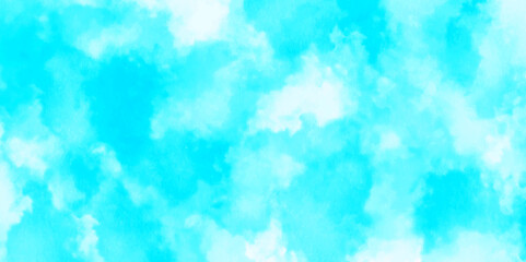 Wall Mural - Abstract watercolor blue painted white clouds with pastel sky wallpaper. Cloud sky pastel abstract gradient blurred. soft light sky image canopy blue wallpaper or background.