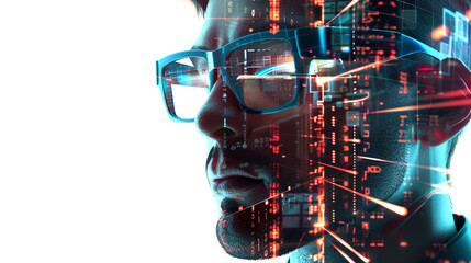 Cybersecurity Expert in Action. A highly skilled cybersecurity wearing goggles.