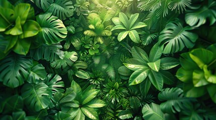 Canvas Print - Lush Green Tropical Foliage