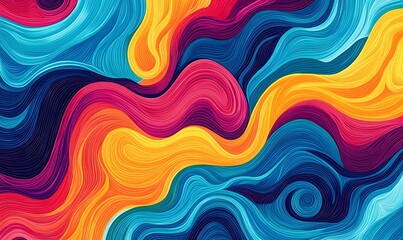 Abstract Swirling Colorful Lines Pattern