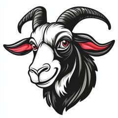 Canvas Print - Goat head mascot logo, AI generated Image