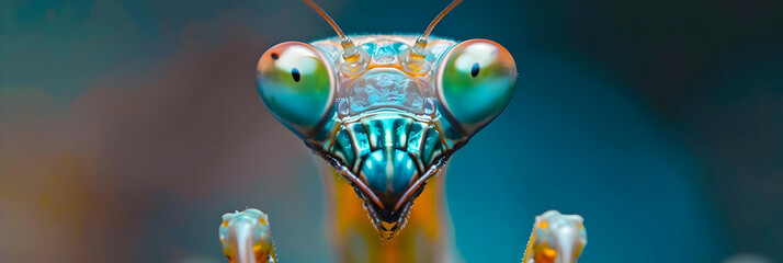 Close-Up Macro Photography of a Mantis's Eyes