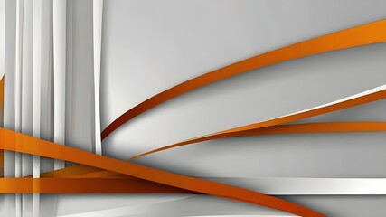 Wall Mural - The stylized modern white and orange abstract geometric square background with shadow. Vector illustration. Generative AI