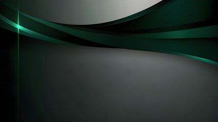 Wall Mural - Modern dark green abstract banner background. Abstract green light line cross shadow on black blank space design modern futuristic technology background vector illustration.  Generative AI