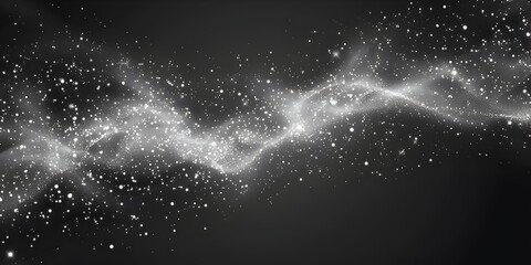 Wall Mural - white glowing glitter, sparkles on a transparent background, a starry dust trail.