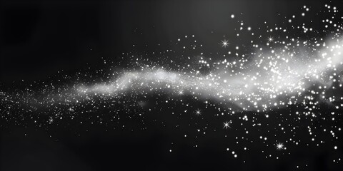 Wall Mural - white glowing glitter, sparkles on a transparent background, a starry dust trail.