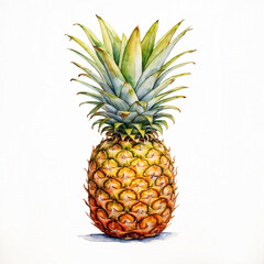 Wall Mural - pineapple on white