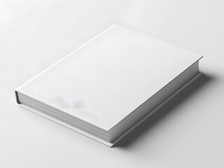 White notebook mockup placed flat on a clean white background, showing minimalistic design