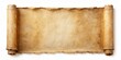 © Collection - Isolated unrolled old grungy paper scroll , antique, vintage, parchment, torn, weathered, texture, aged, isolated