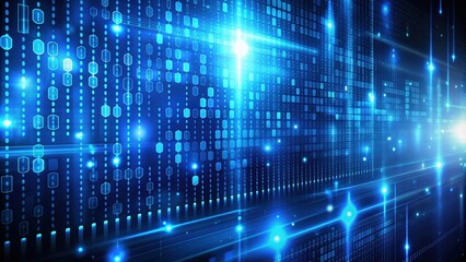 abstract blue technology background with digital binary code, futuristic design, technology, abstrac
