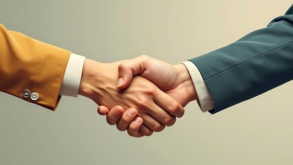 Businessmen handshake at a business meeting, symbolizing partnership and collaboration. Ideal for illustrating business agreements and professional partnerships. Copy space for your message.