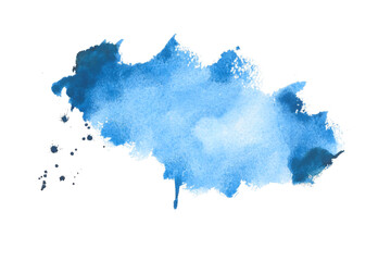 Wall Mural - brush stroke style fluid watercolor blue shade texture background