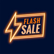 © starlineart - mega flash sale discount background with glowing neon thunder design