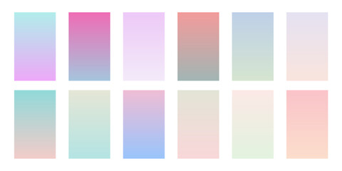 Wall Mural - set of soft pastel color palette poster for ui or ux backdrop