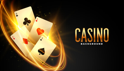 Wall Mural - casino ace card with light streak effect background