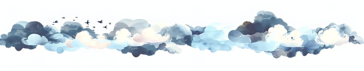 Wall Mural - Abstract Watercolor Cloudscape