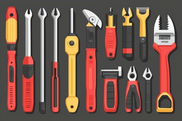 Wall Mural - Set of Hand Tools - Wrenches, Screwdrivers, and Pliers