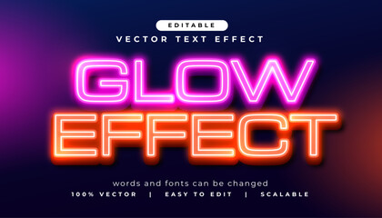 Wall Mural - editable glow effect text style in neon style
