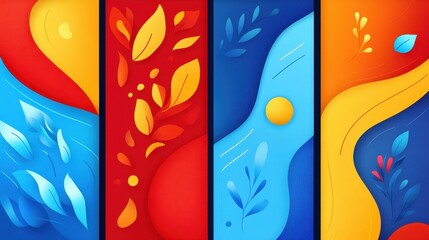 Wall Mural - Discover vibrant abstract vector backgrounds, perfect for modern projects with playful, cartoonstyle textures.