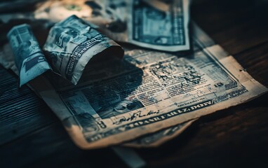 Poster - Close-Up Photo of Burning Coins on Dark Surface Representing Financial Turmoil and Currency Devaluation