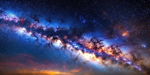 Wall Mural - a detailed photo of the milky way galaxy in all its colorful glory, galaxy, space, stars, night sky,