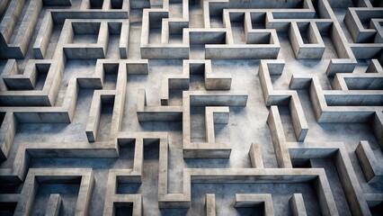 Abstract maze made of concrete walls with intricate design , labyrinth, abstract, texture, architecture, complexity