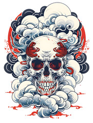 Wall Mural - Traditional Skull traditional tattoo illustration