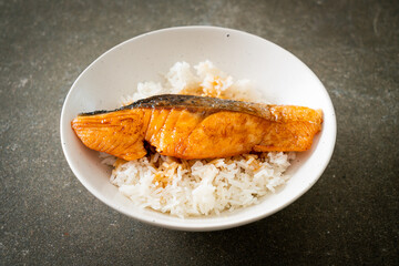 Sticker - Grilled Salmon with Soy Sauce Rice Bowl