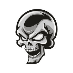 skull head character design illustration logo