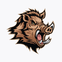wild boar design illustration logo
