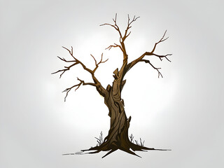 Wall Mural - tree silhouette with roots,Ai generated 