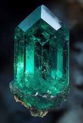 Sticker - A detailed shot of a deep green emerald, showcasing its vibrant color and unique inclusions