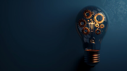 Innovation concept design of light bulb and gears