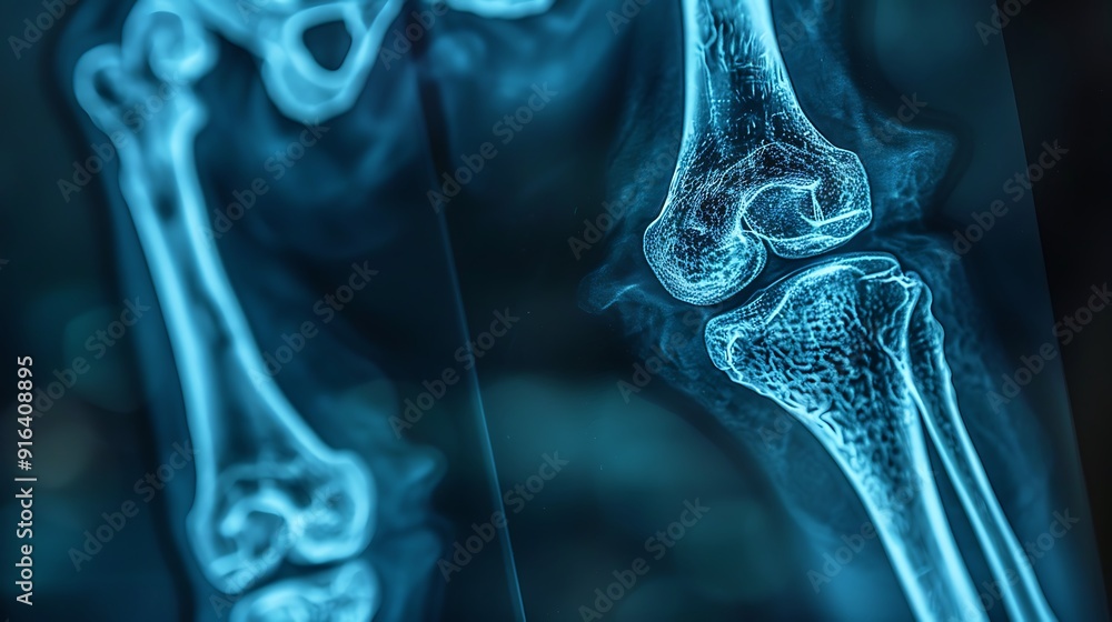 Pediatric femur X-ray showing early signs of osteoporosis, detailed ...