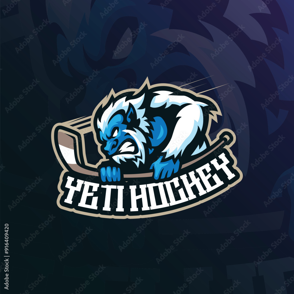 Yeti mascot logo design vector with modern illustration concept style ...