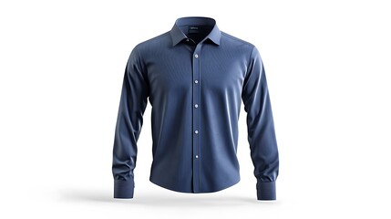 Wall Mural - Blue Long-Sleeve Dress Shirt Mockup