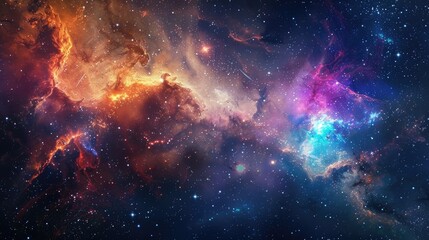 Colorful space galaxy cloud nebula. Universe science astronomy. Supernova background wallpaper.