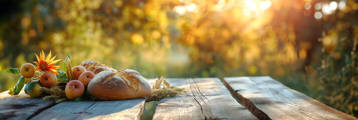 Wall Mural - Autumn leaves in the morning