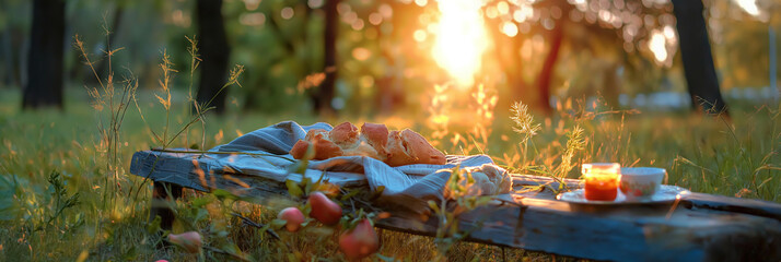 Wall Mural - Autumn leaves in the morning