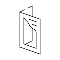 Wall Mural - cutout booklet line icon vector. cutout booklet sign. isolated contour symbol black illustration