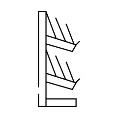 Wall Mural - shelf with booklets line icon vector. shelf with booklets sign. isolated contour symbol black illustration