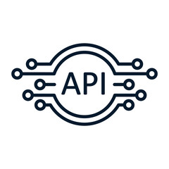 Wall Mural - api. vector linear icon isolated on white background.